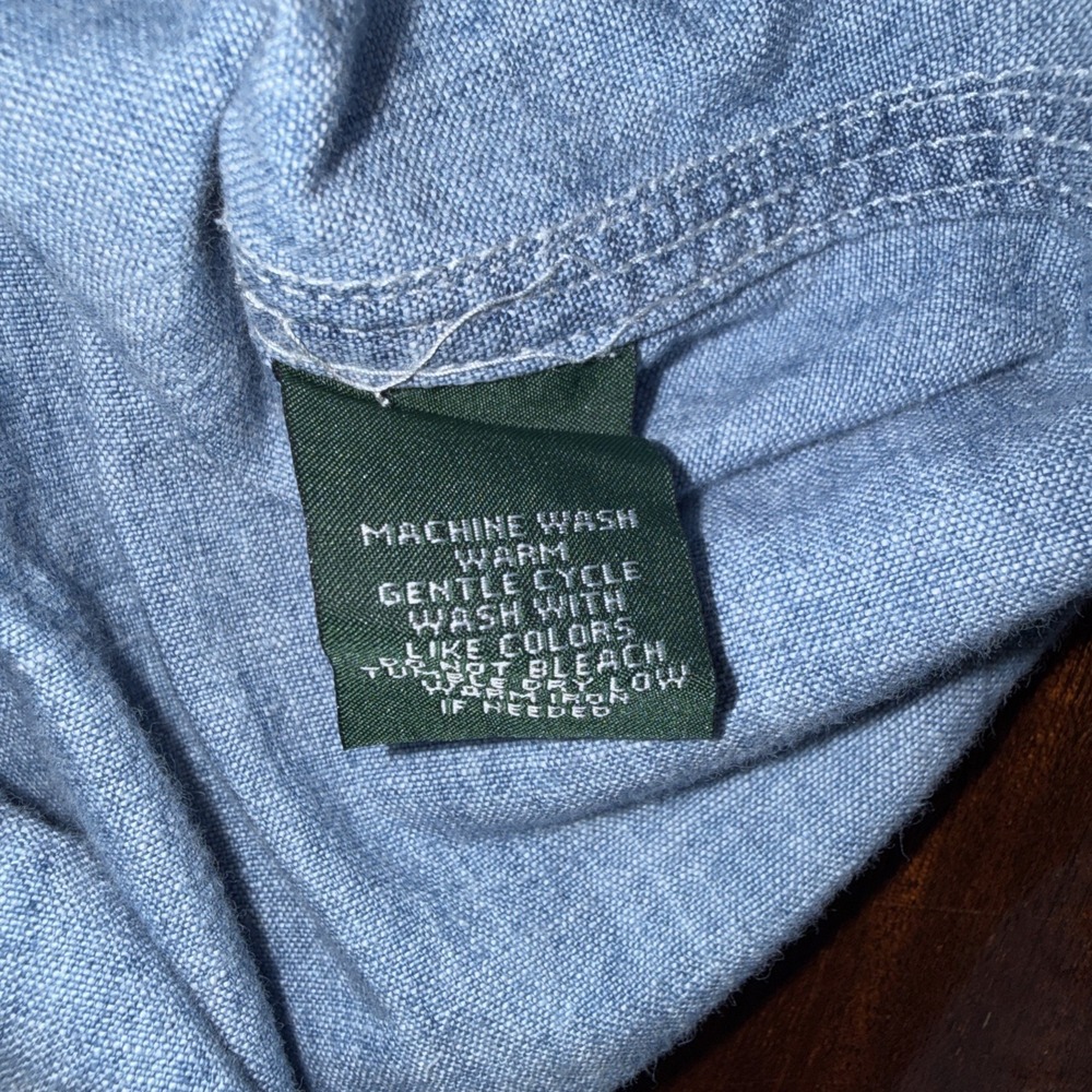 Lauren Jeans Co Ralph Lauren Shirt Women XL Blue Chambray Blouse Cowgirl Vintage - Picture 8 of 10